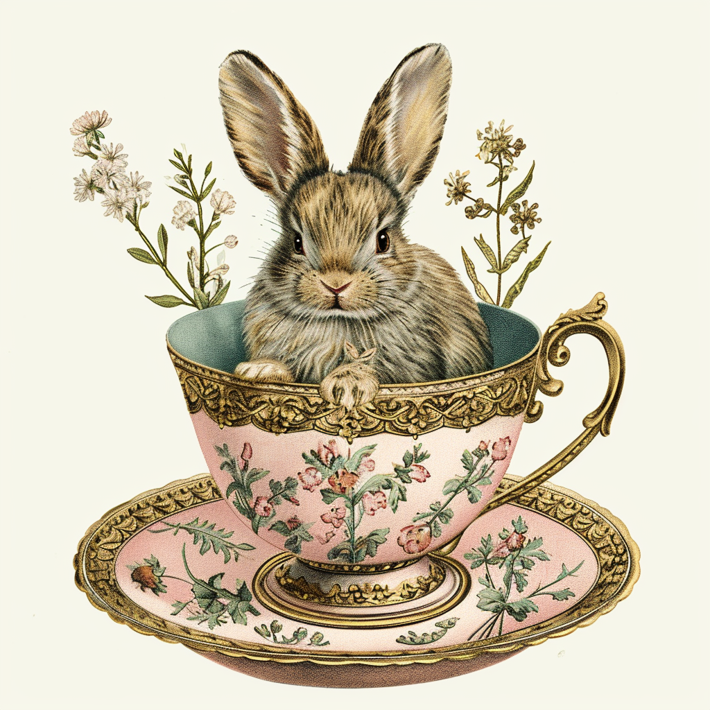 Bunny In A China Teacup Diamond Art Kit