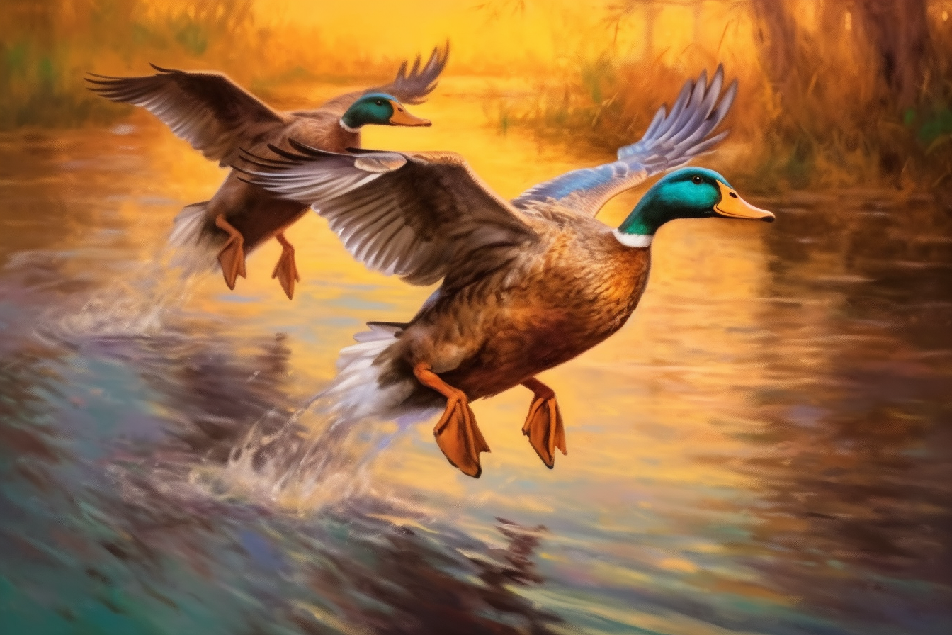 Mallard Ducks Landing Diamond Art Kit