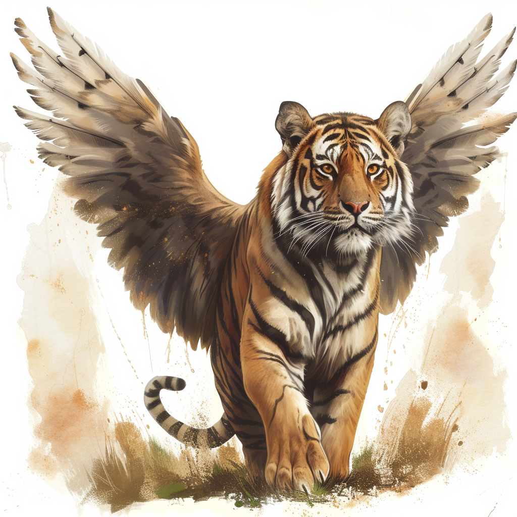 Winged Tiger Watercolor Diamond Art Kit