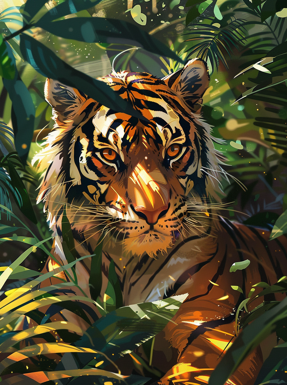Jungle Sunlight Tiger Diamond Art Kit