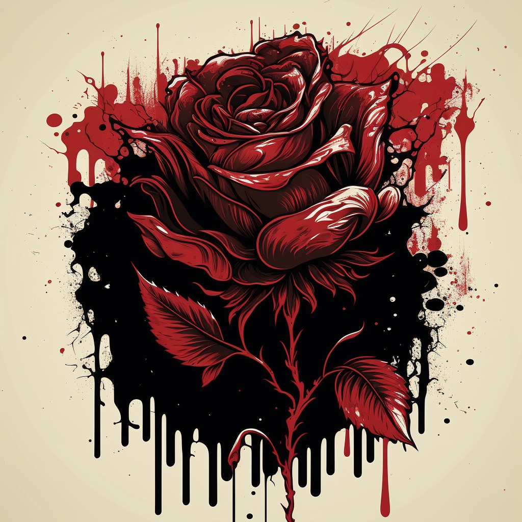 Red Black Painted Rose Diamond Art Kit
