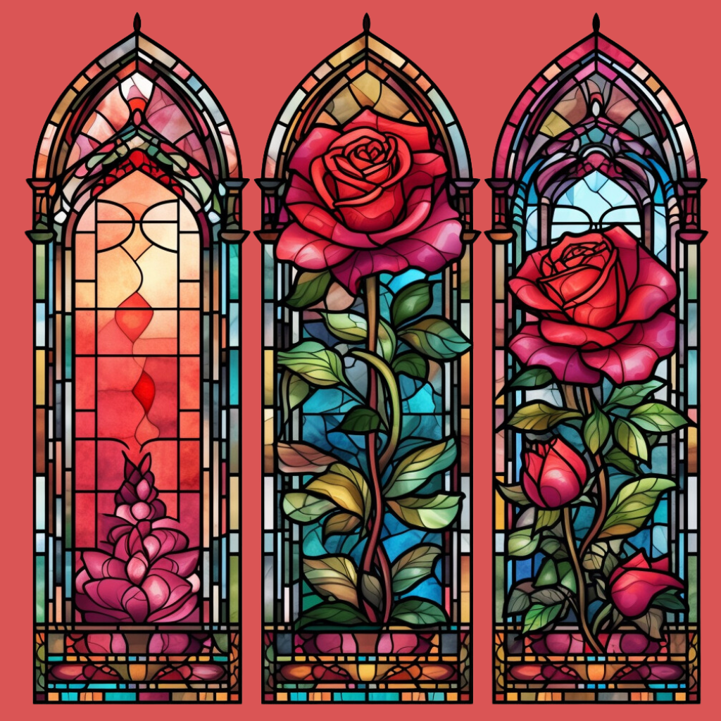Three Flower Abstract Panels Diamond Art Kit