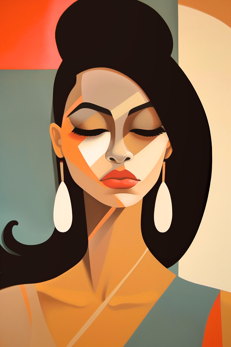 Abstract Woman Drop Earrings Diamond Art Kit