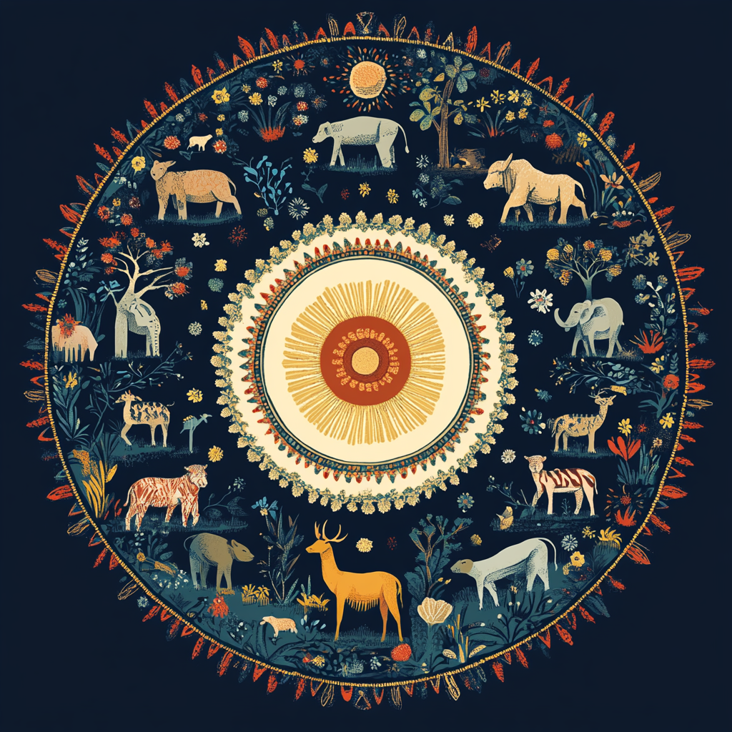 African Animal Circle Diamond Art Kit
