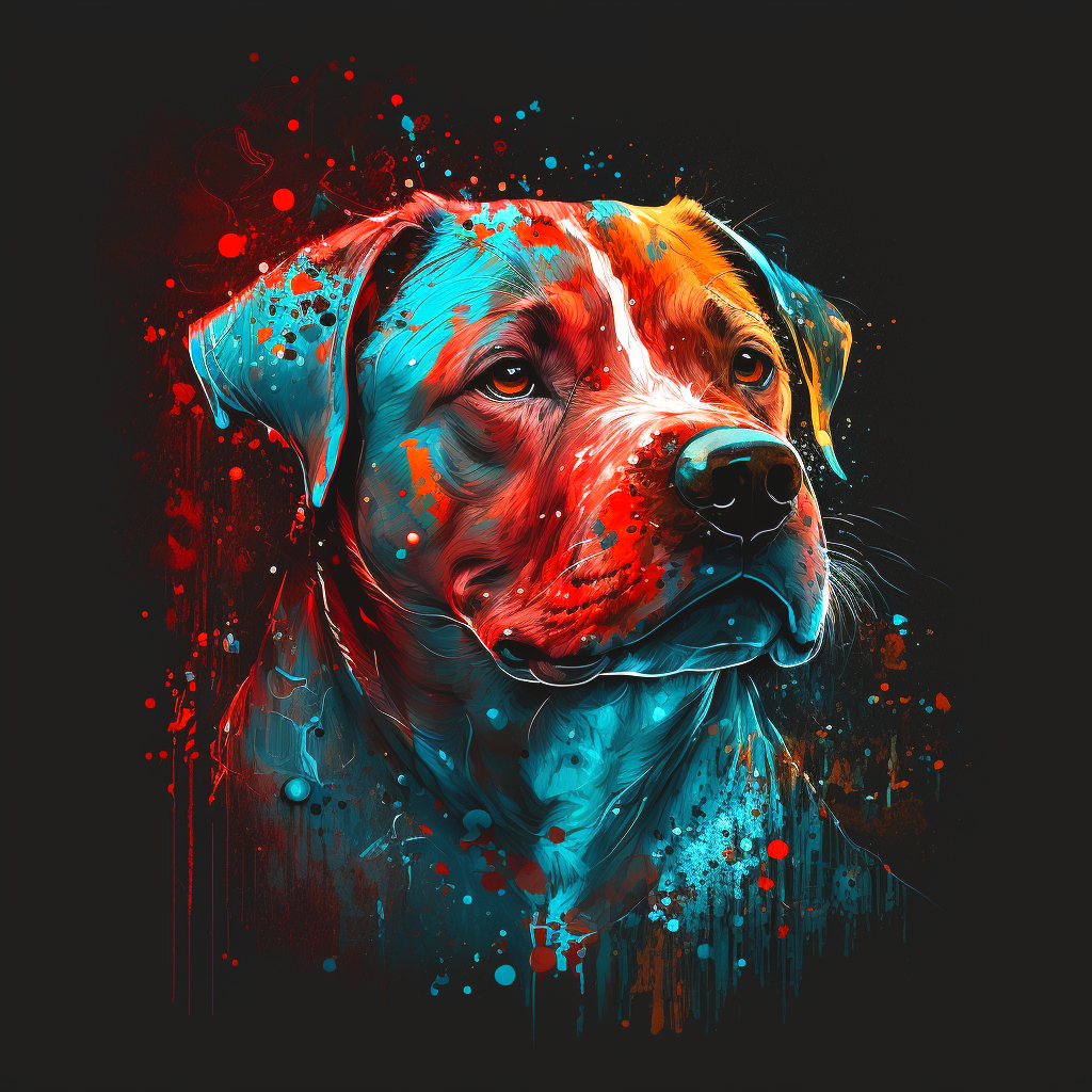 Pitbull Splattered Paint Diamond Art Kit