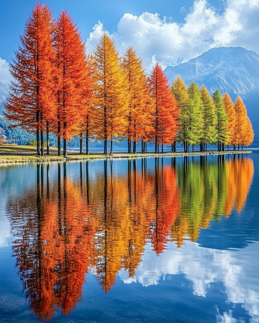 Row Of Colorful Trees Diamond Art Kit