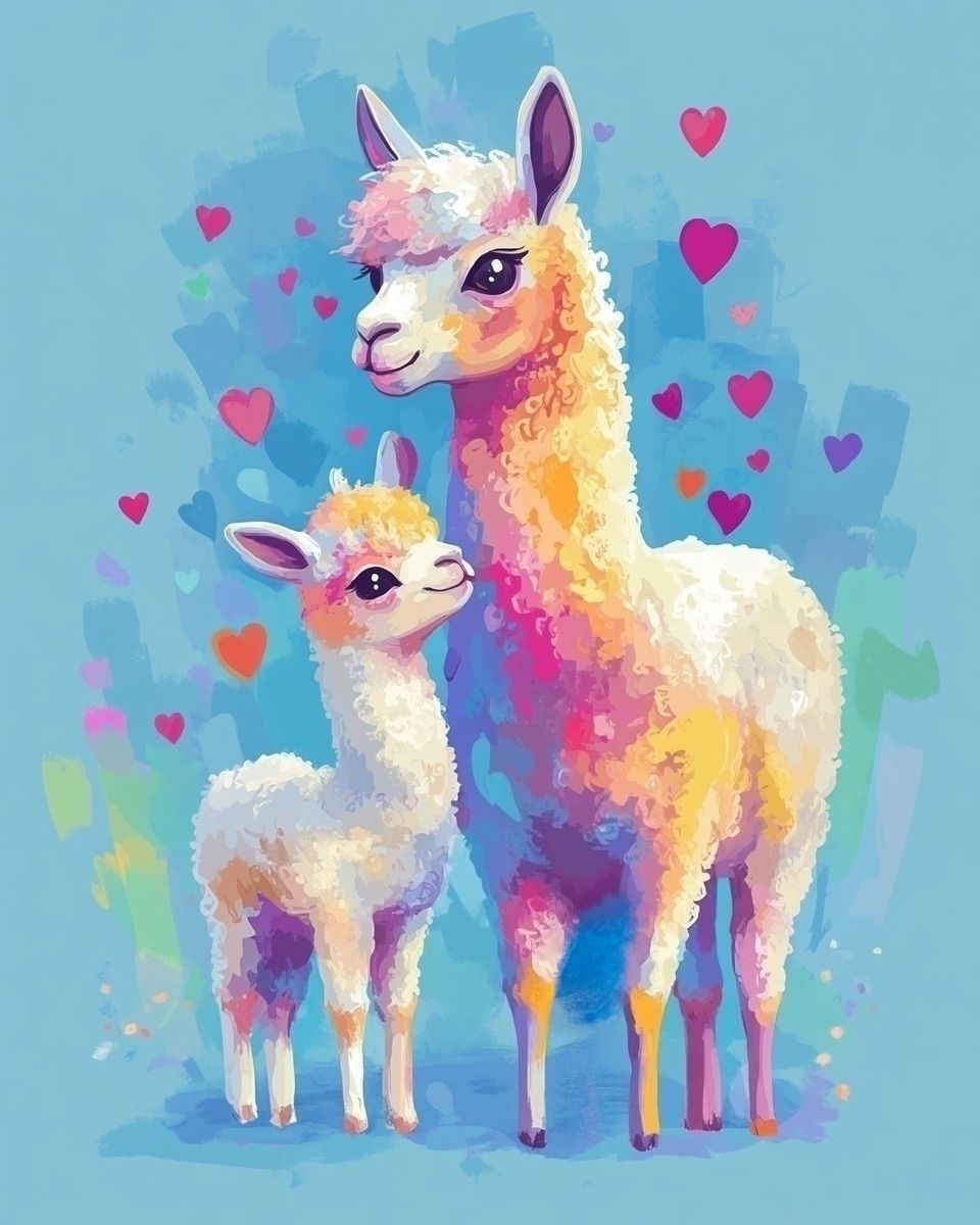 Hearts And Alpacas Diamond Art Kit
