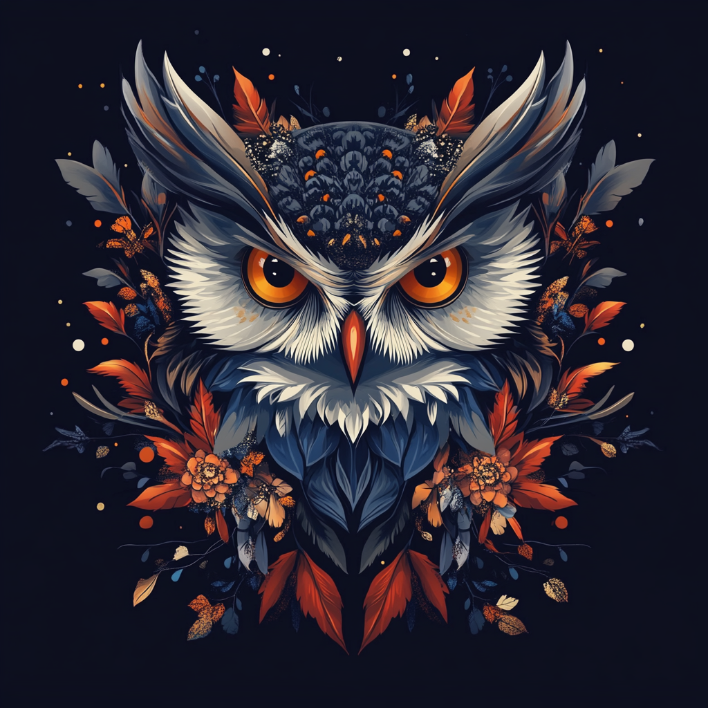 Owl In Fall Leaves Diamond Art Kit