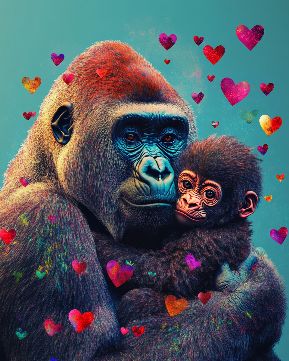 Hearts And Gorillas Diamond Art Kit