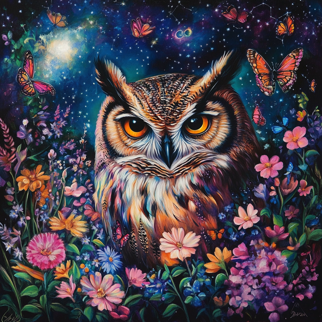 Owl In The Night Diamond Art Kit