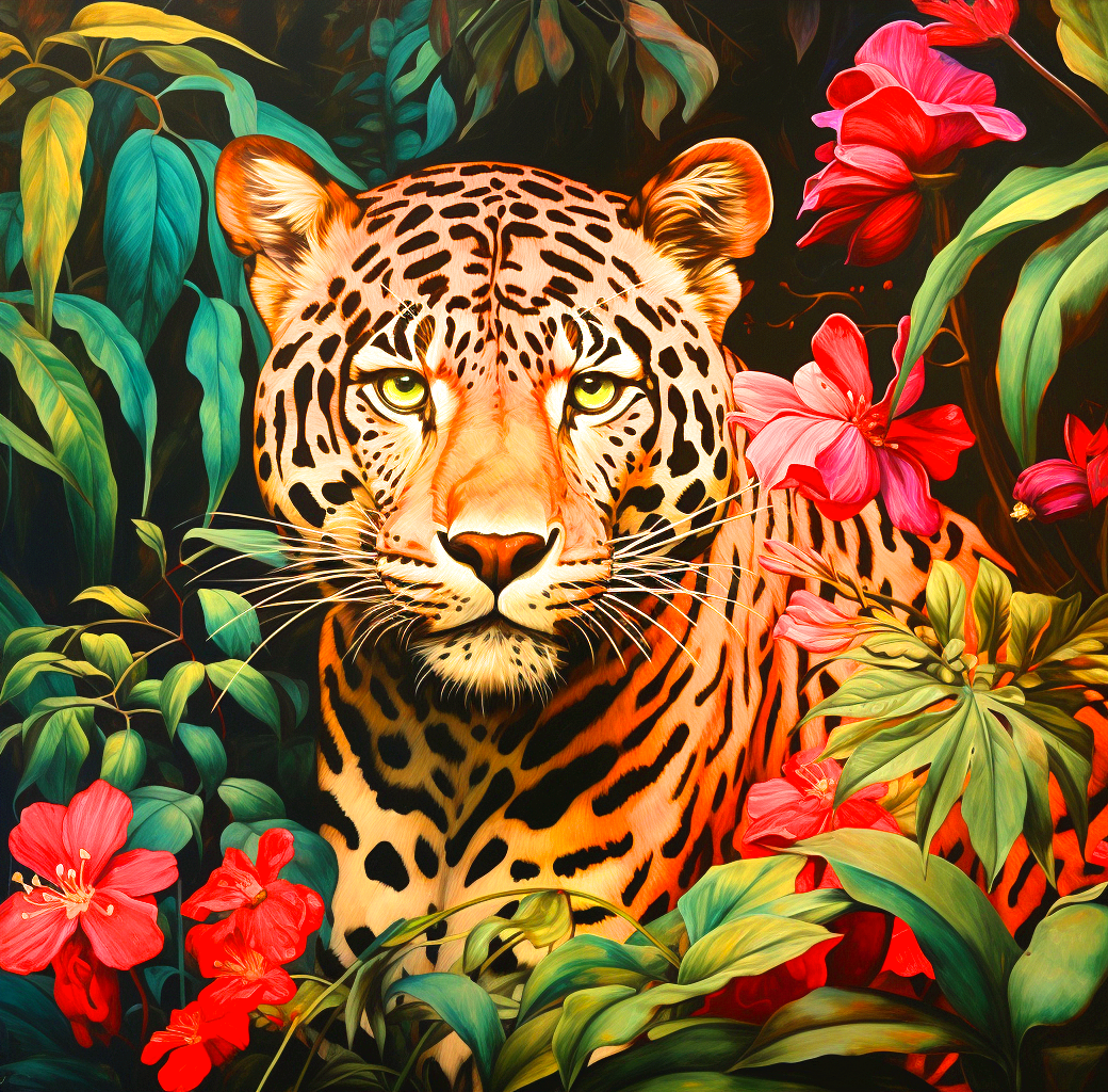Yellow Eye Leopard Diamond Art Kit