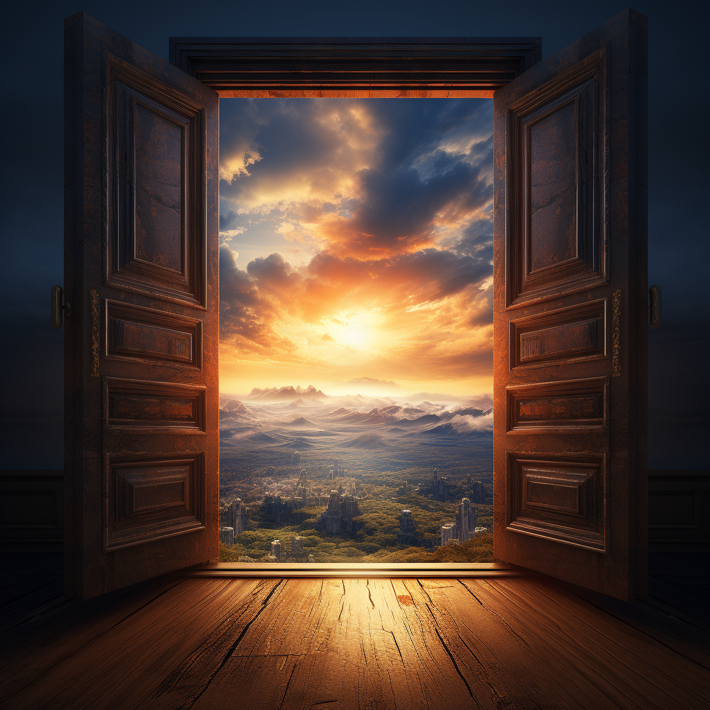 Wooden Door Sunset Diamond Art Kit