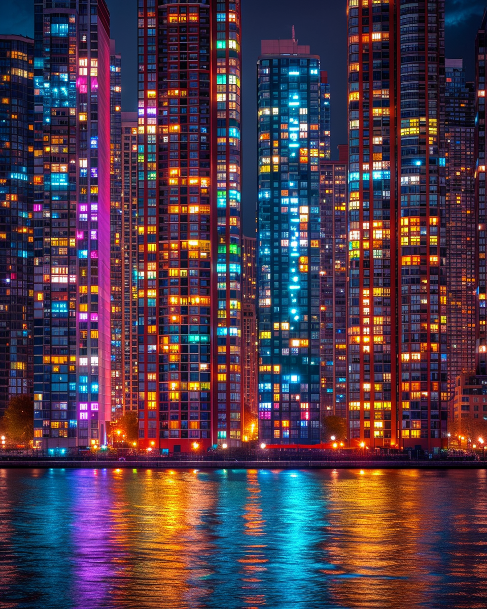 Lighted City Buildings Diamond Art Kit