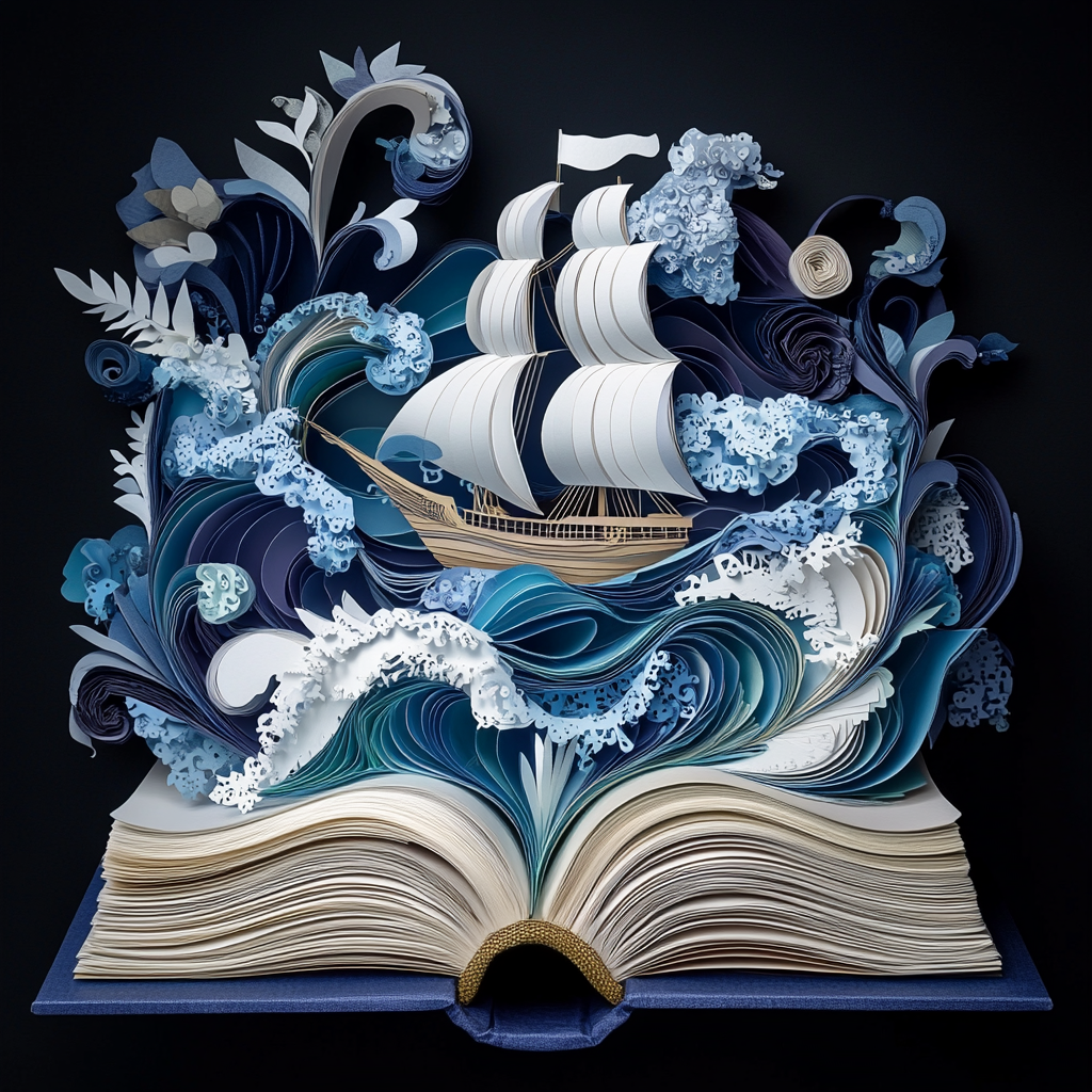 Blue Waves Ship Book Diamond Art Kit