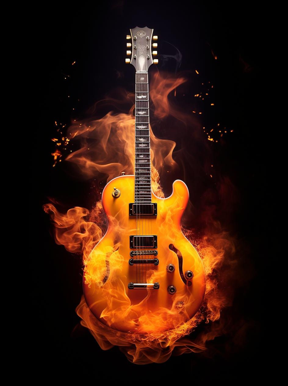 Guitar On Fire Diamond Art Kit