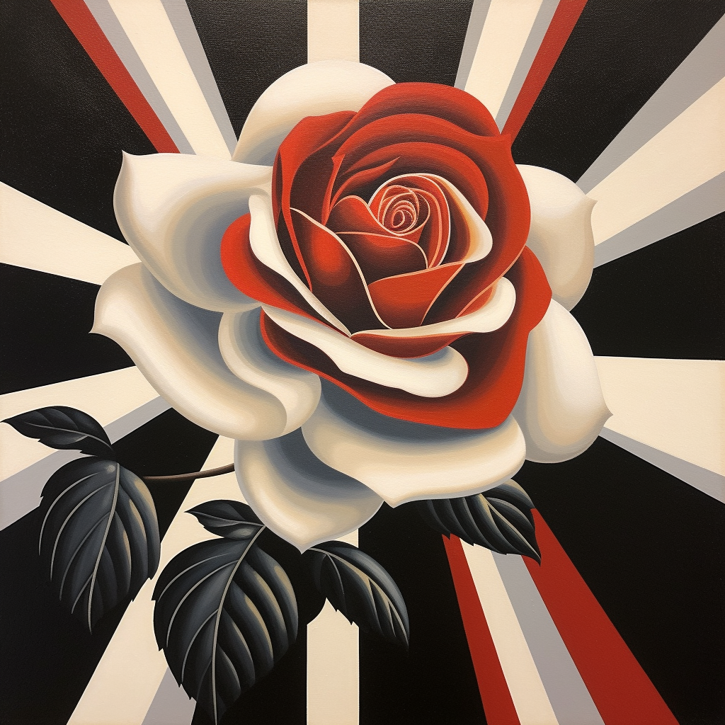 Abstract Red White Rose Diamond Art Kit