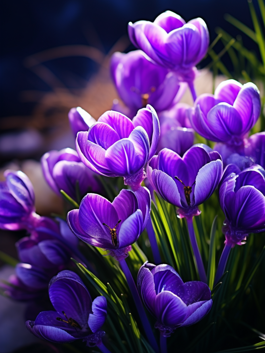 Vivid Purple Flowers Diamond Art Kit