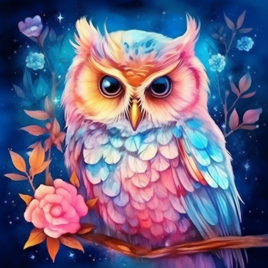 Pastel Colored Owl Diamond Art Kit