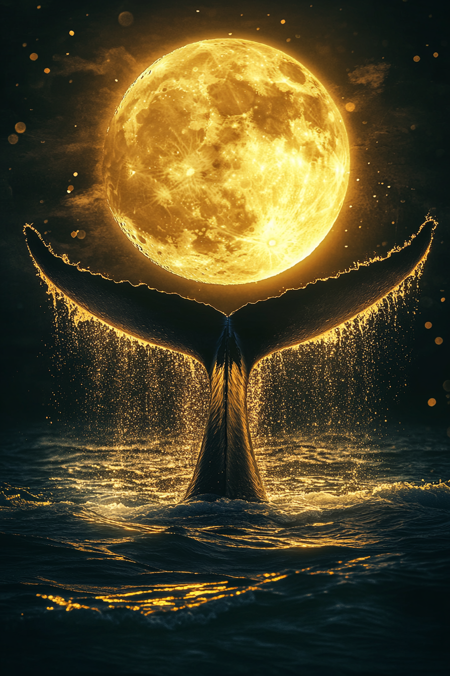 Whale Tail Moon Lg Ht Diamond Art Kit