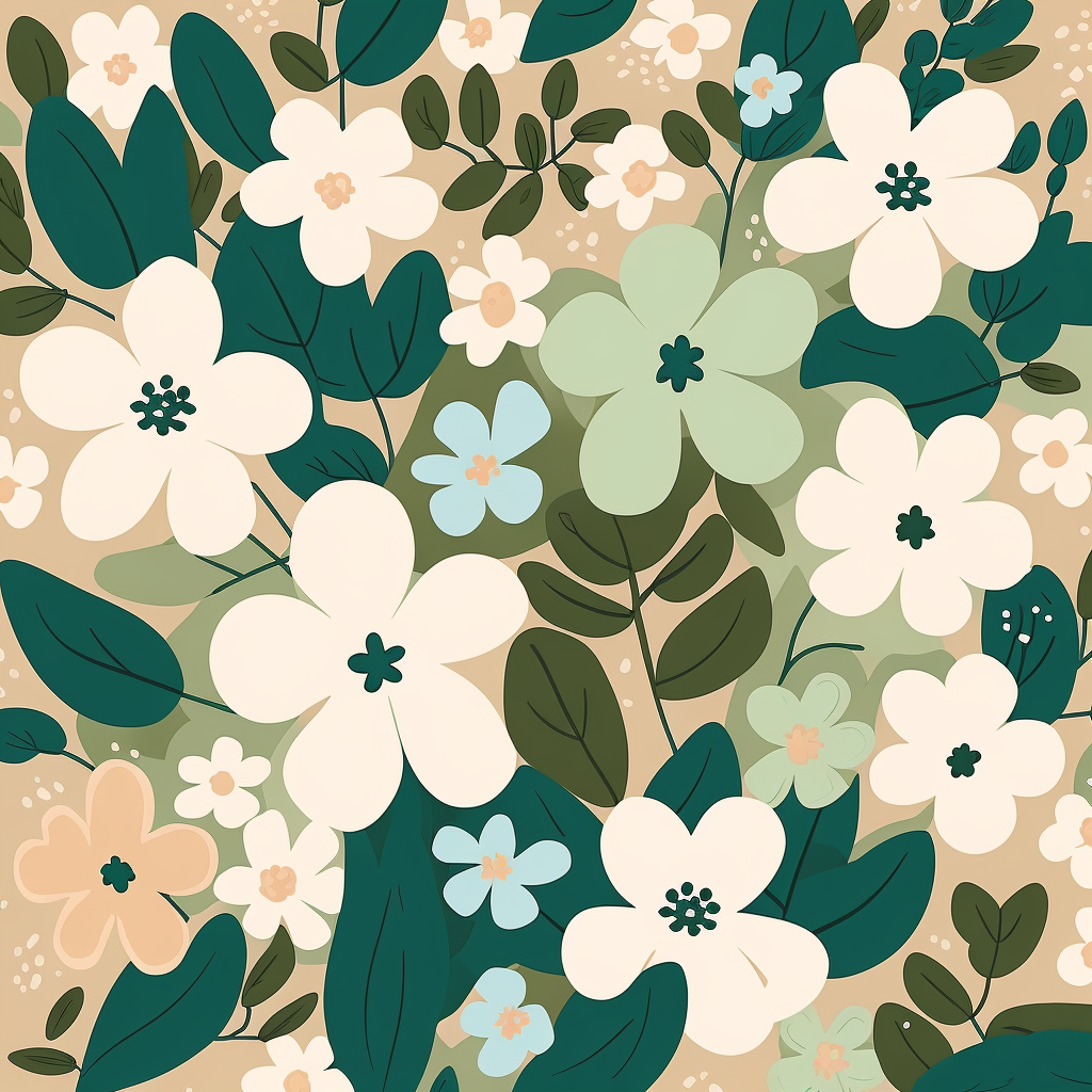 White Flower Pattern Diamond Art Kit