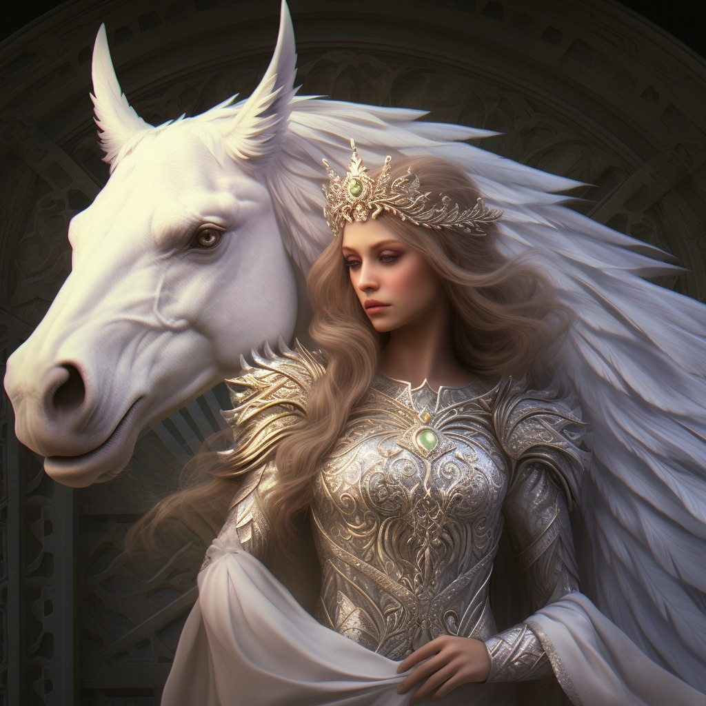 White Dragon Horse Queen Diamond Art Kit
