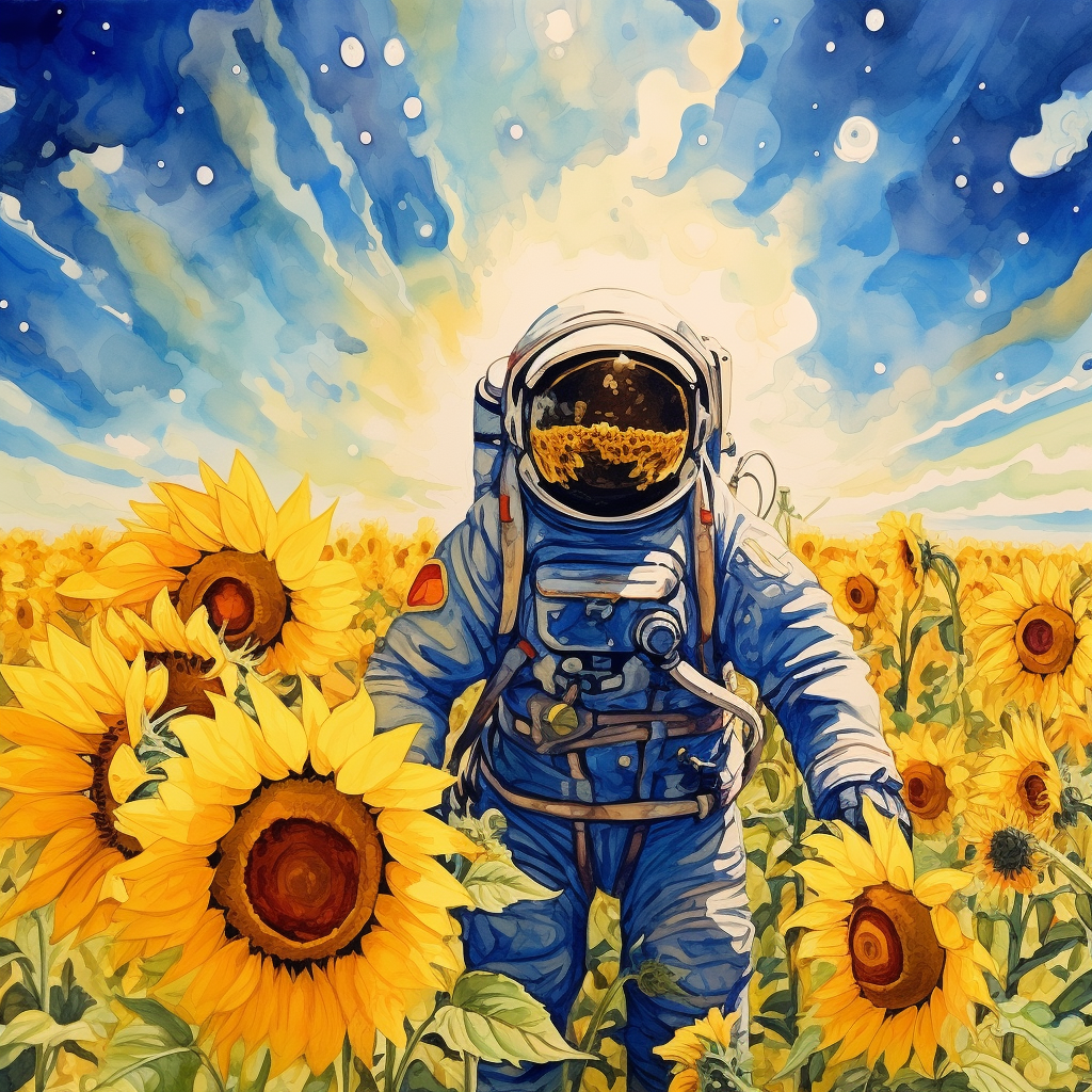 Sunflower Field Astronaut Diamond Art Kit