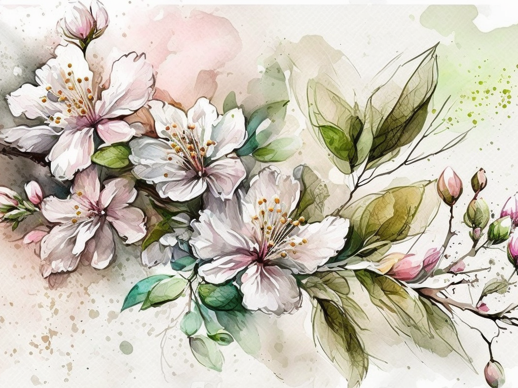 Watercolor Blossoms Diamond Art Kit
