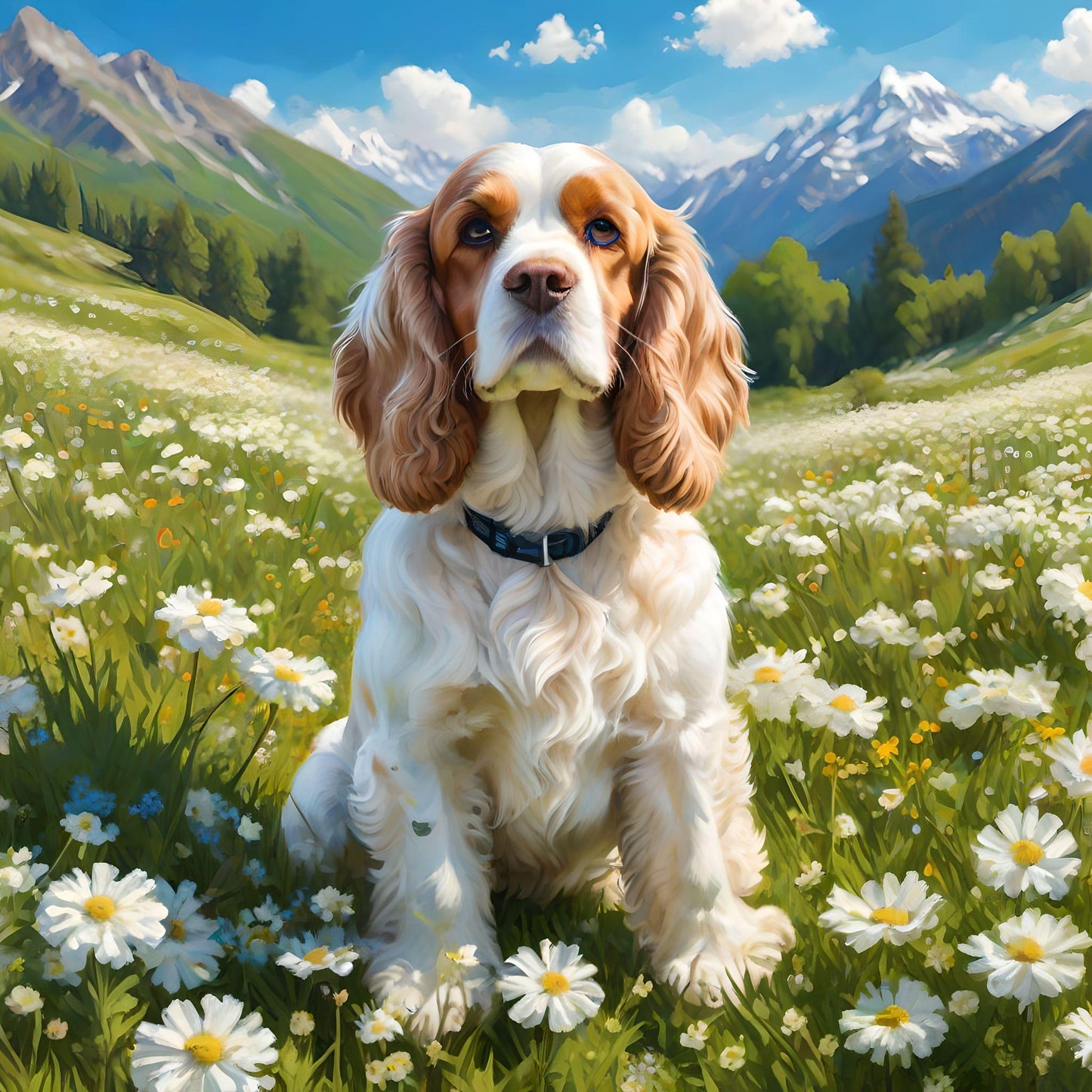 Cocker Spaniel Meadow Diamond Art Kit