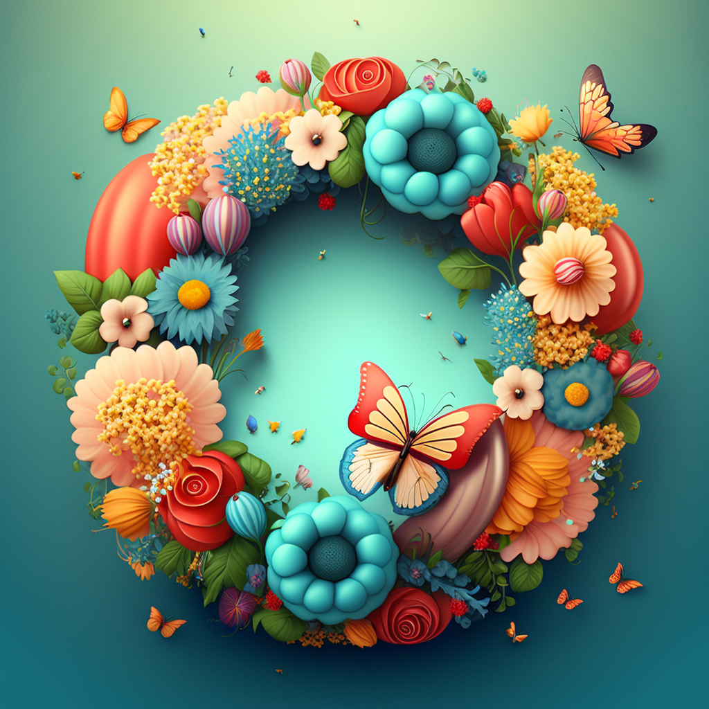 Flower Butterfly Wreath Diamond Art Kit