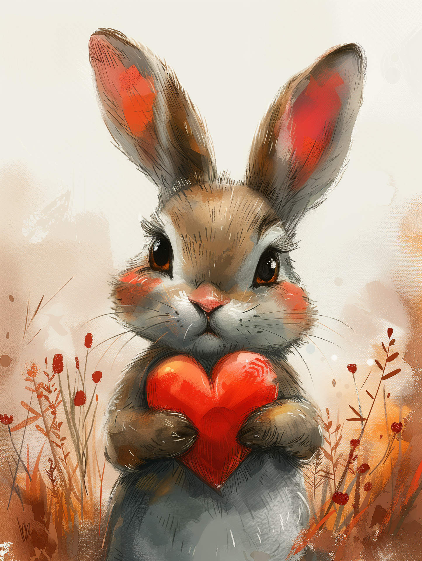 Bunny With Heart Diamond Art Kit