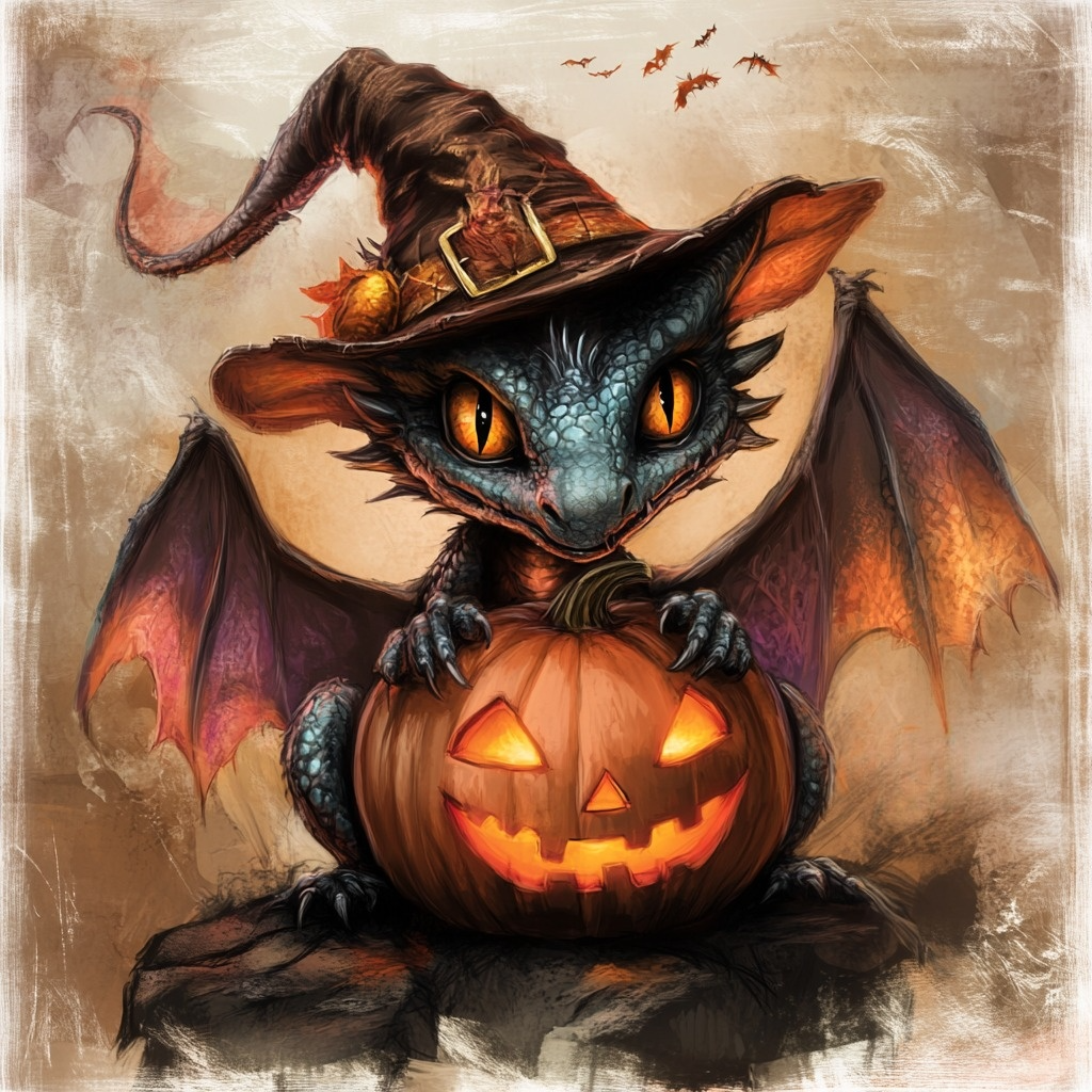 Little Dragon Halloween Diamond Art Kit