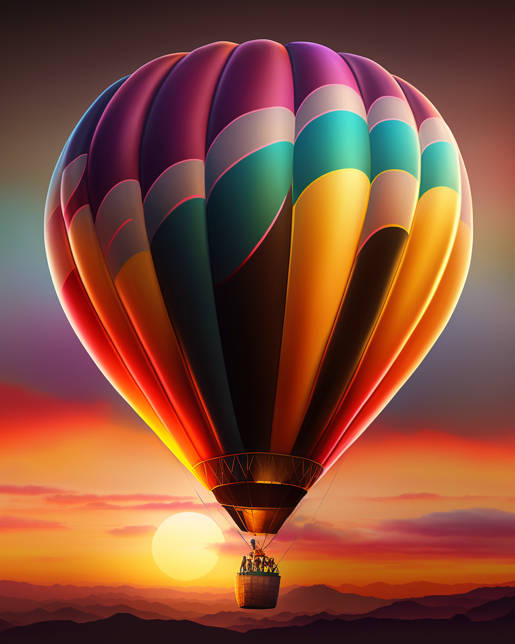 Hot Air Balloon Sunset Diamond Art Kit