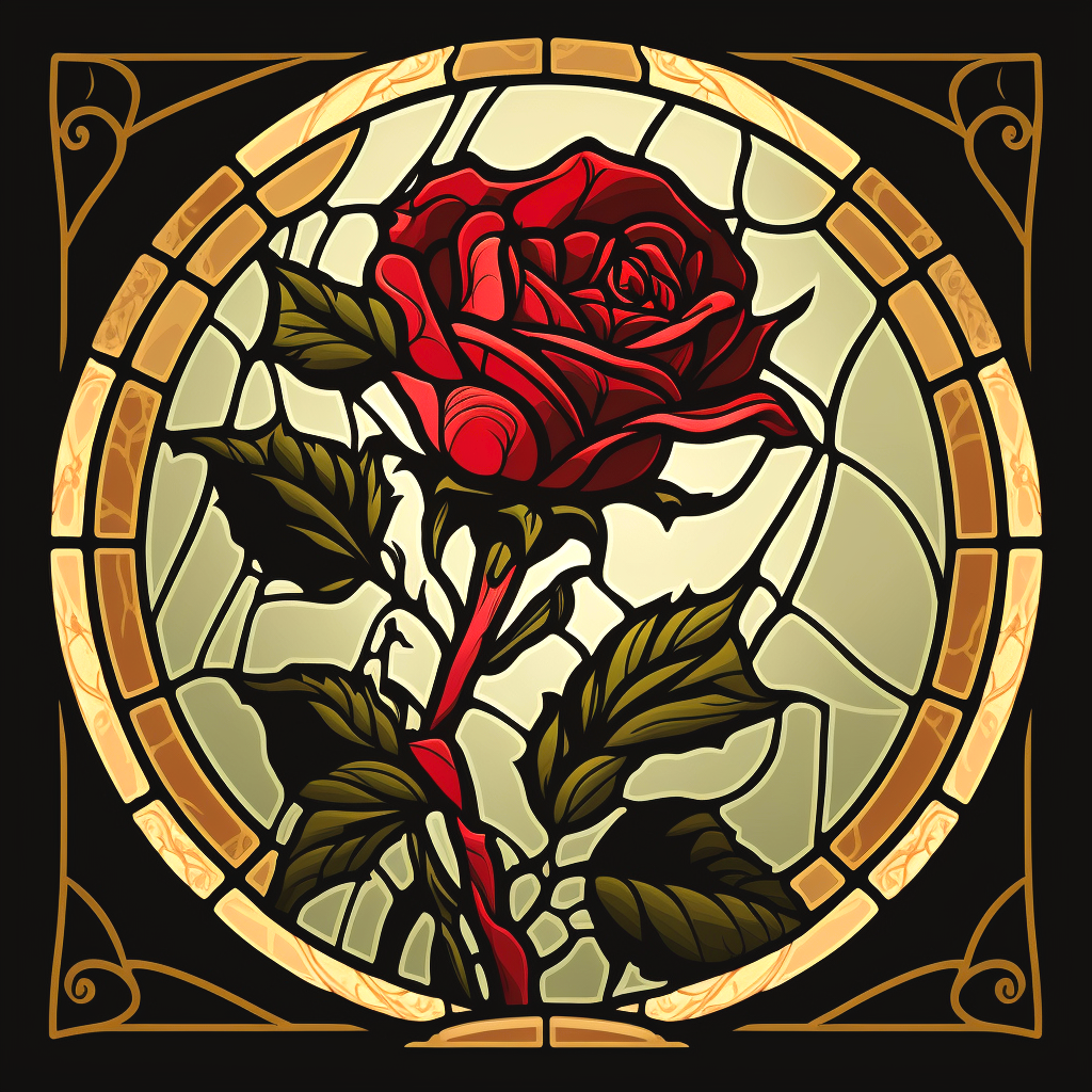 Abstract Red Rose Circle Panel Diamond Art Kit