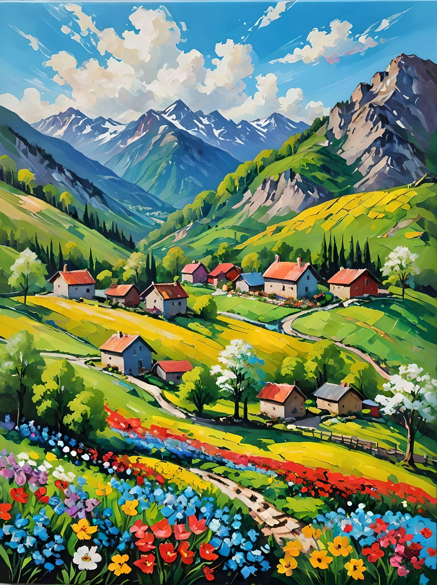 Mountain Village Homes Diamond Art Kit