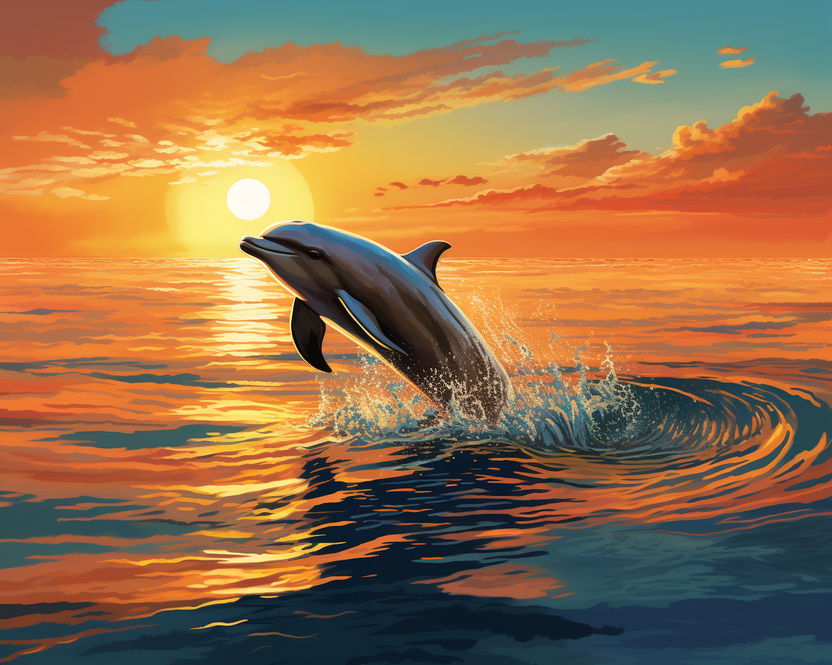 Setting Sun Dolphin Diamond Art Kit