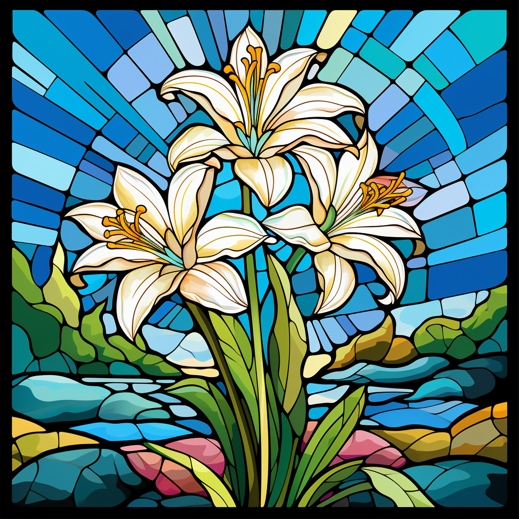 Easter Lilies Abstract Diamond Art Kit