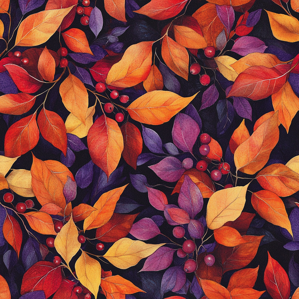 Autumn Leaves And Berries Diamond Art Kit