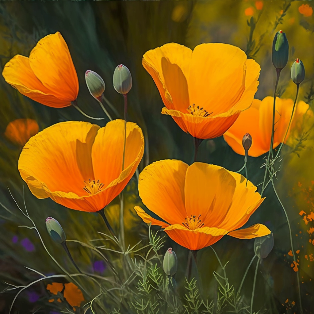 California Poppies Diamond Art Kit