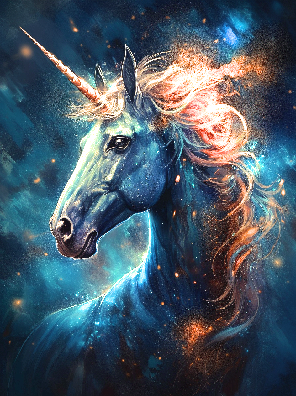 Flaming Hair Unicorn Diamond Art Kit