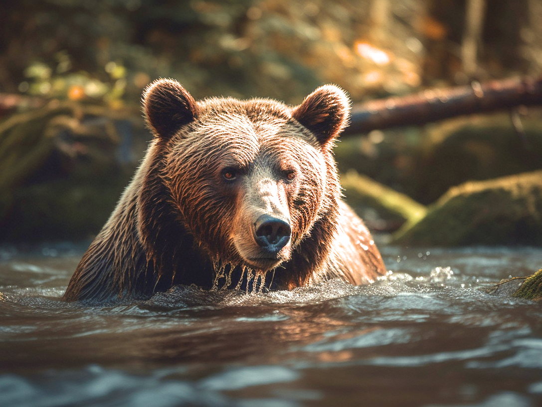 Bear In The Water Diamond Art Kit