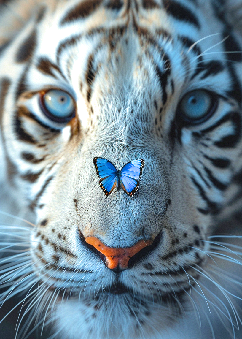Blue Butterfly Whitetiger 2 Diamond Art Kit