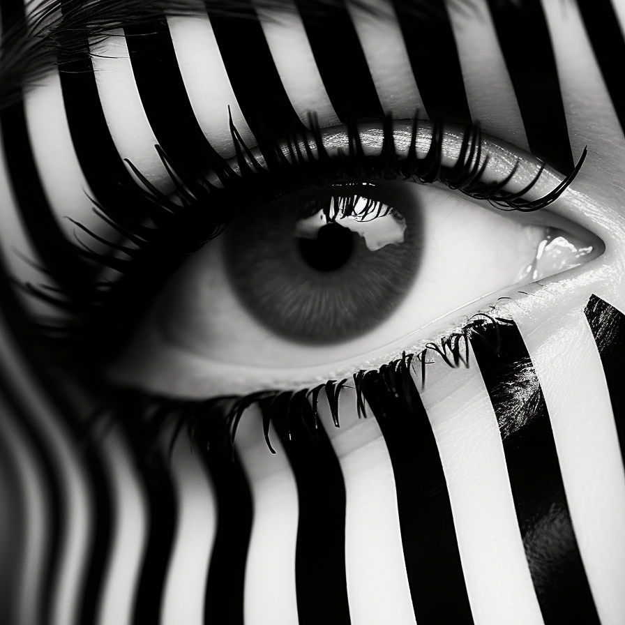 Black White Striped Eye Diamond Art Kit