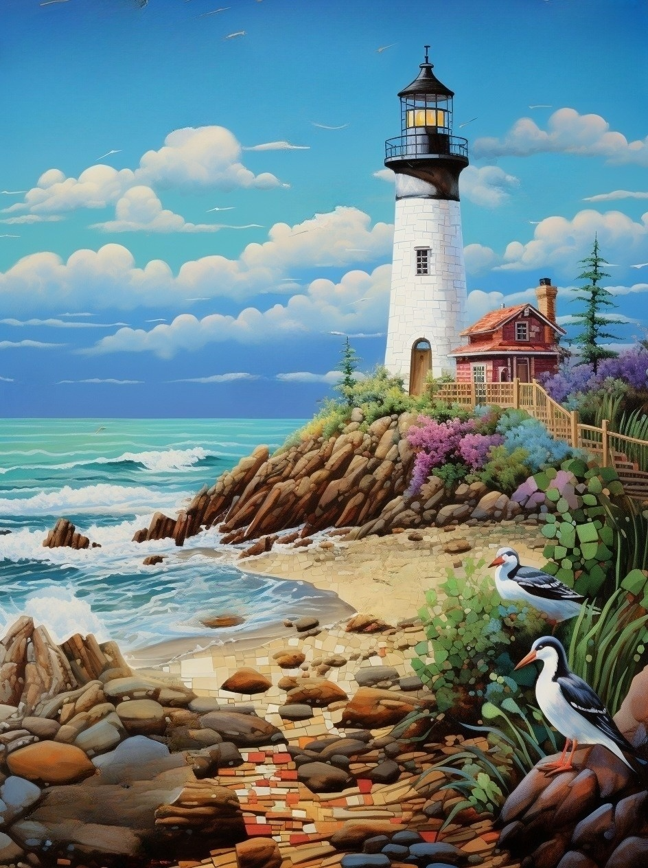 White Lighthouse Diamond Art Kit