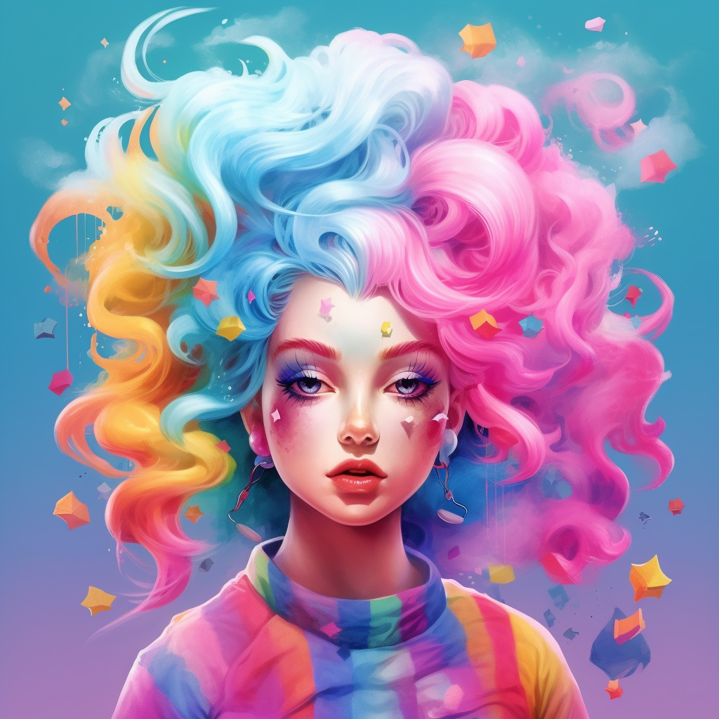 Rainbow Wavy Hair Girl Diamond Art Kit