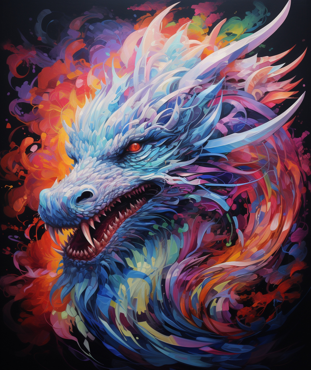 Firey Abstract Dragon Head Diamond Art Kit
