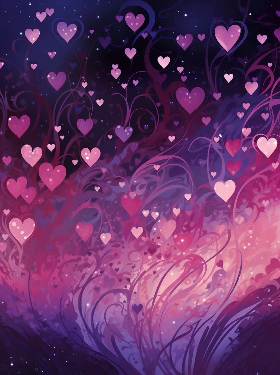 Swirls Of Pink Hearts Diamond Art Kit