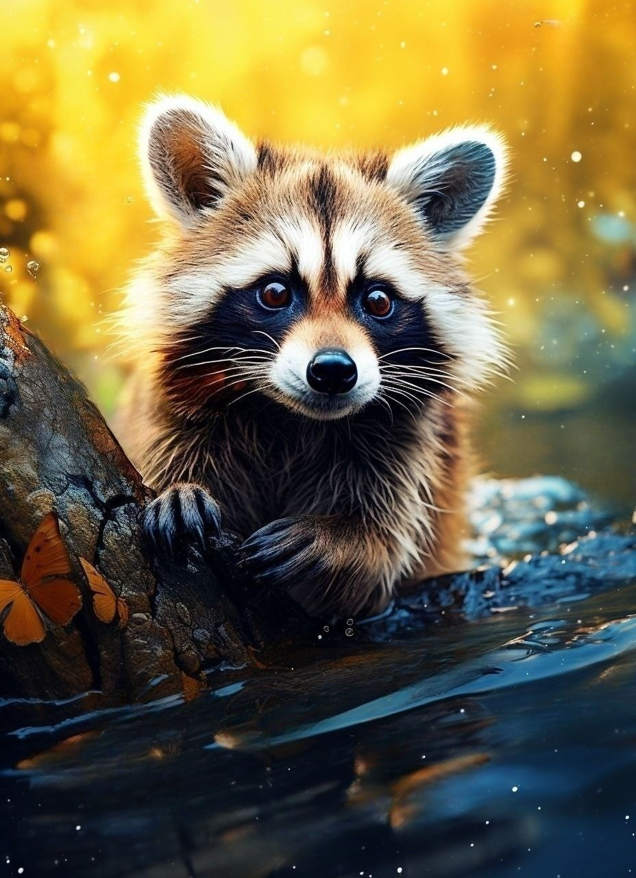 Raccoon Water Diamond Art Kit
