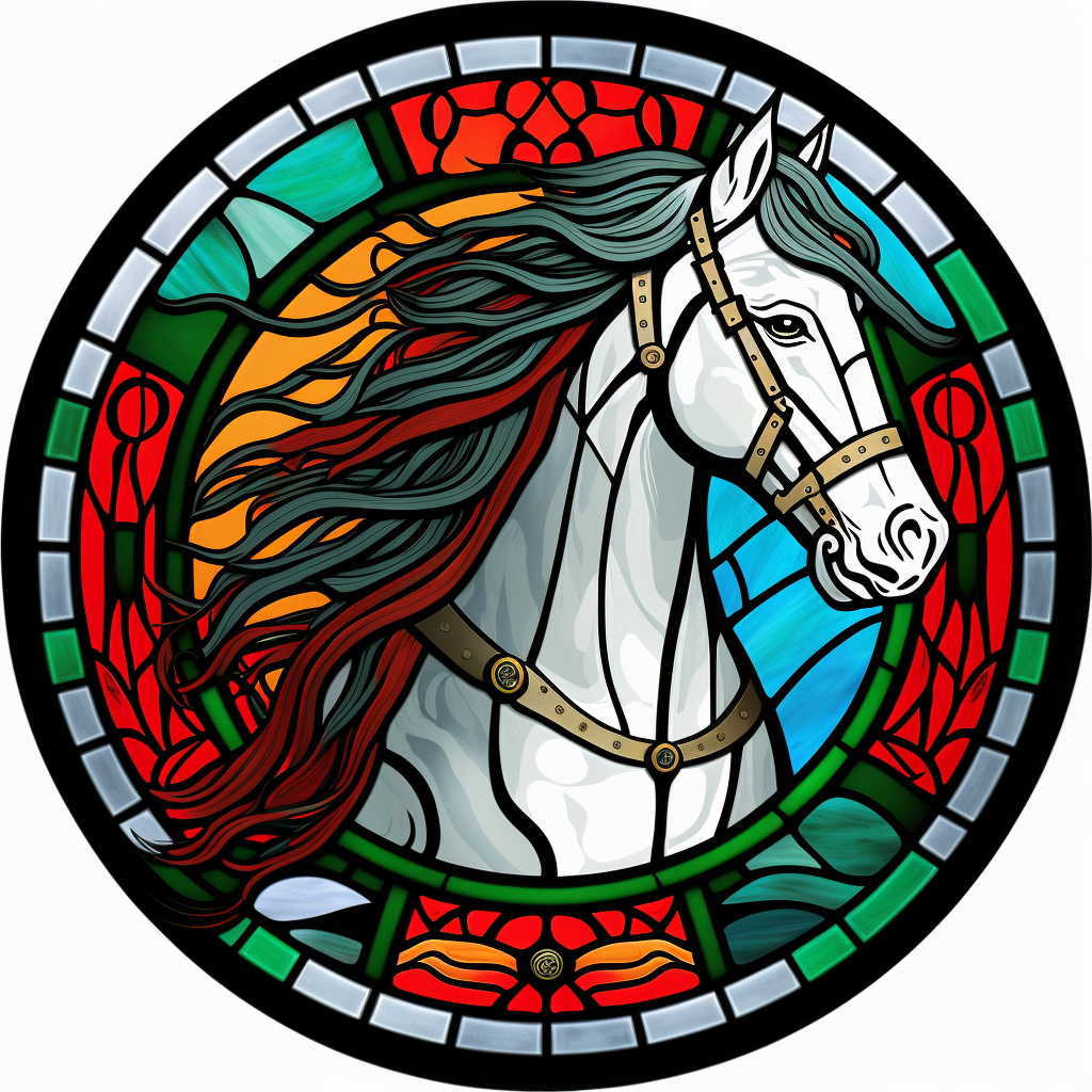 Abstract Whitehorse Circle Diamond Art Kit