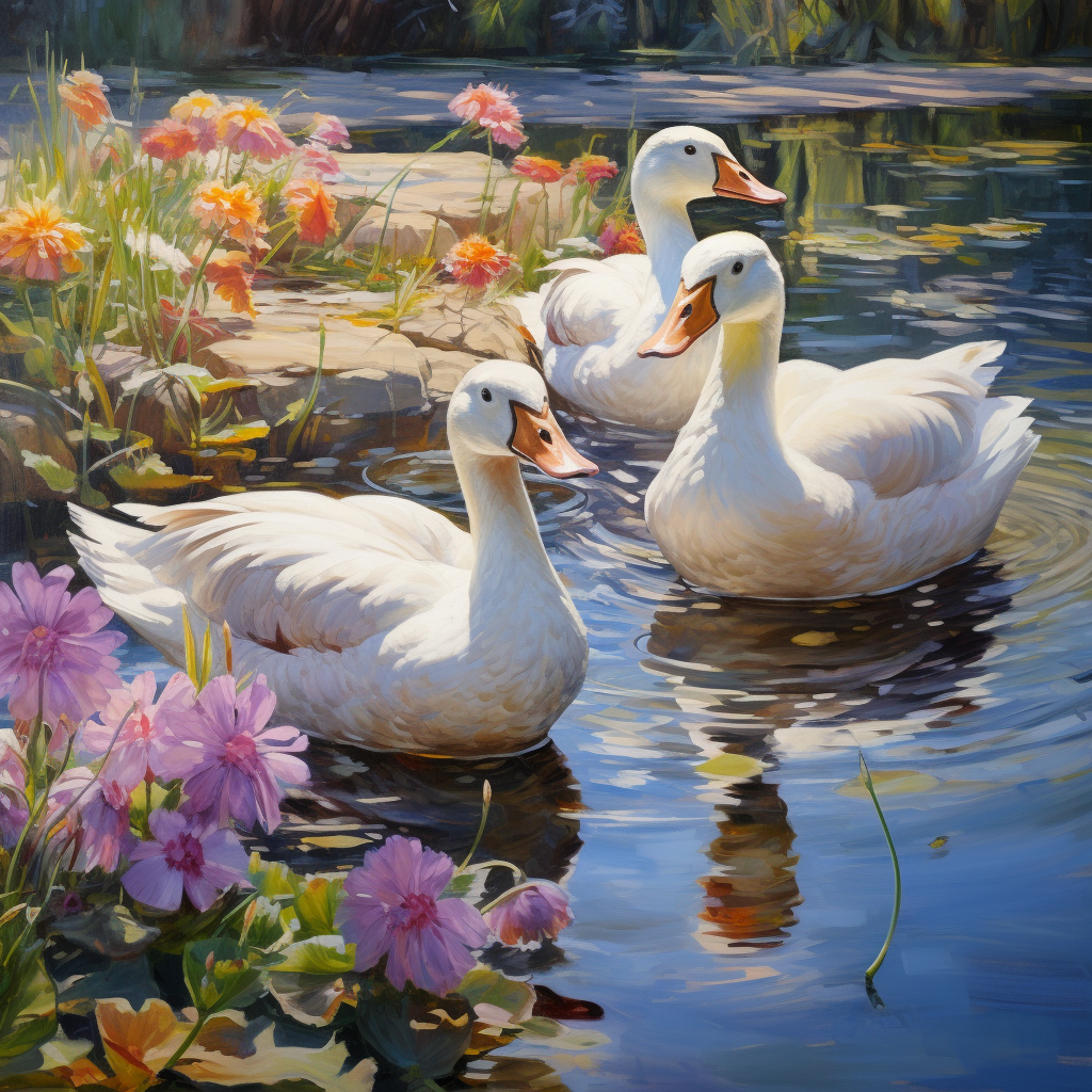 Three Geese At Waters Edge Diamond Art Kit