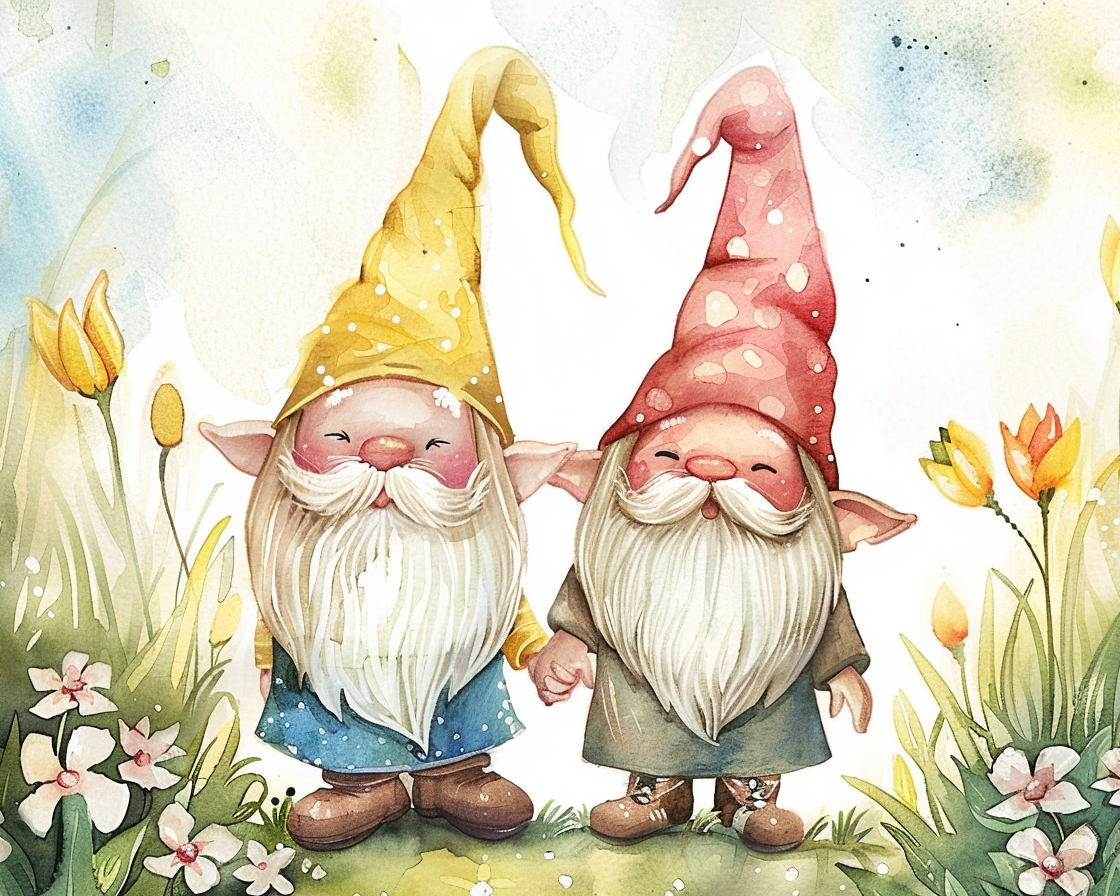 Red Yellow Hat Gnomes Diamond Art Kit
